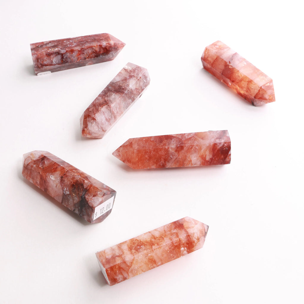 Polished Fire Quartz Crystals — Towers & Freeforms
