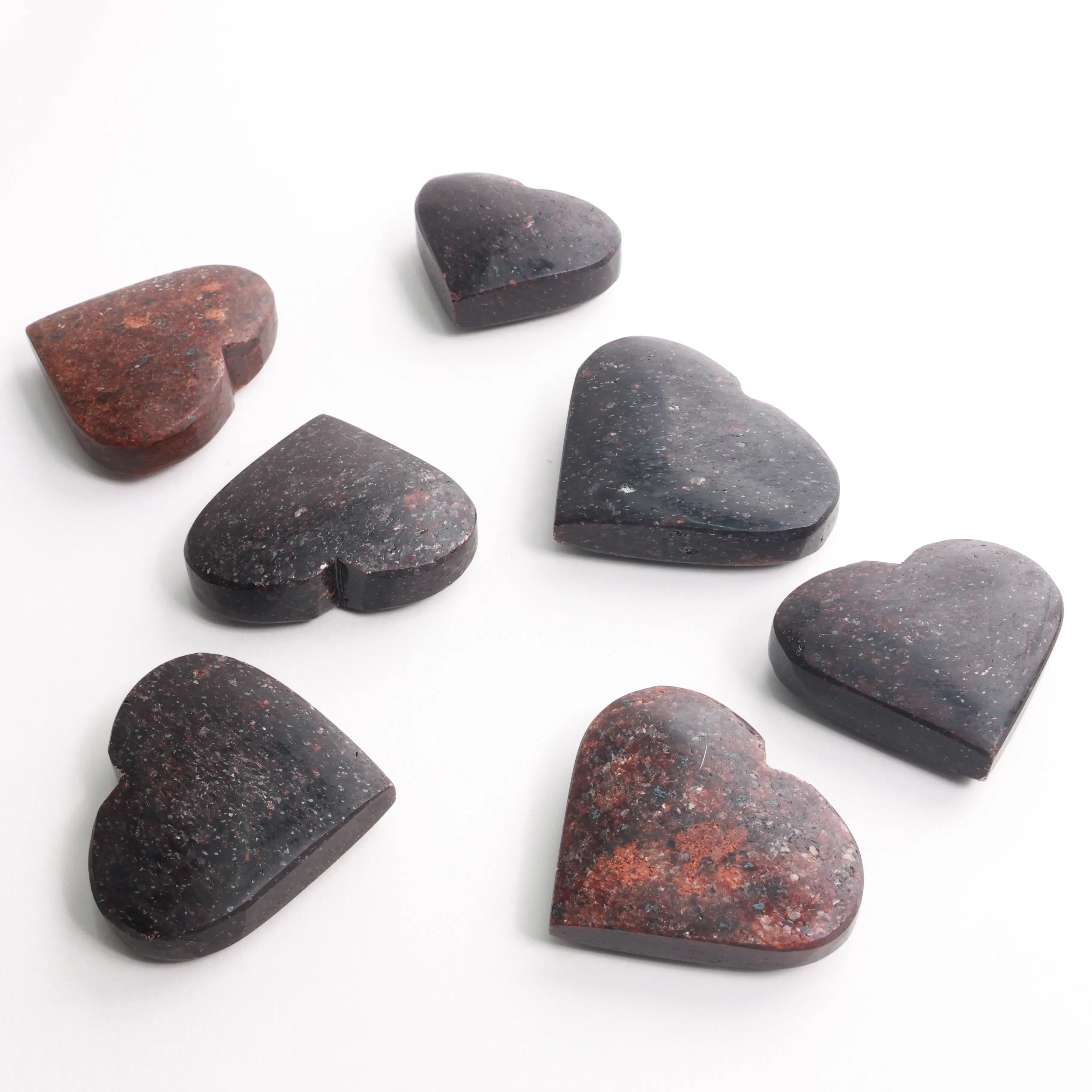 Red Mica Garnet Hearts — Polished Crystal Hearts (Exact Pieces)
