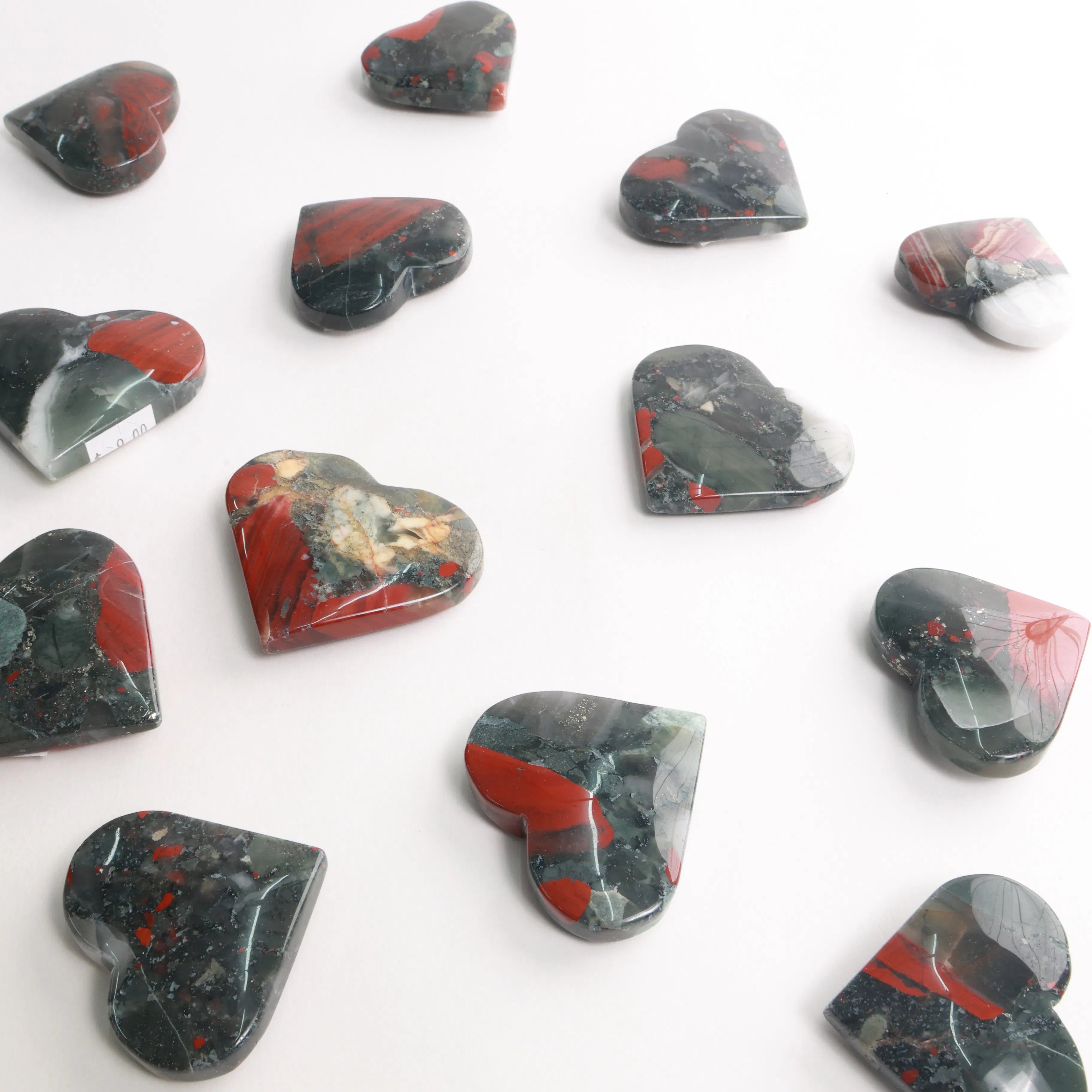 Polished African Bloodstone — Towers, Moons on Base & Hearts