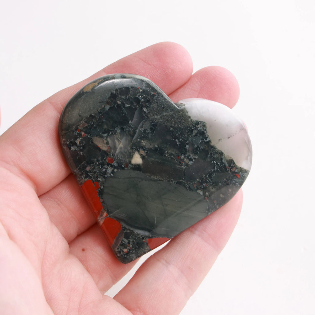 Polished African Bloodstone — Towers, Moons on Base & Hearts