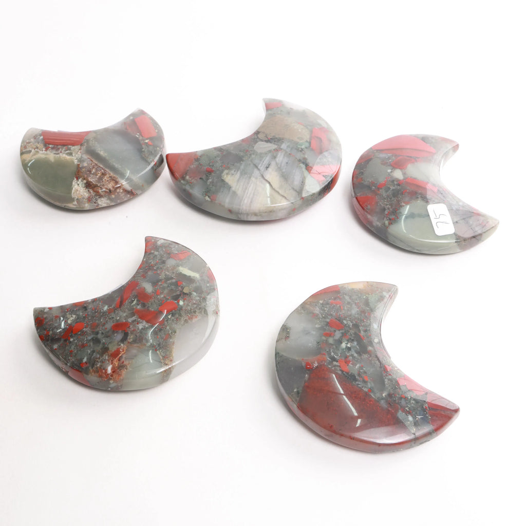 Polished African Bloodstone — Towers, Moons on Base & Hearts