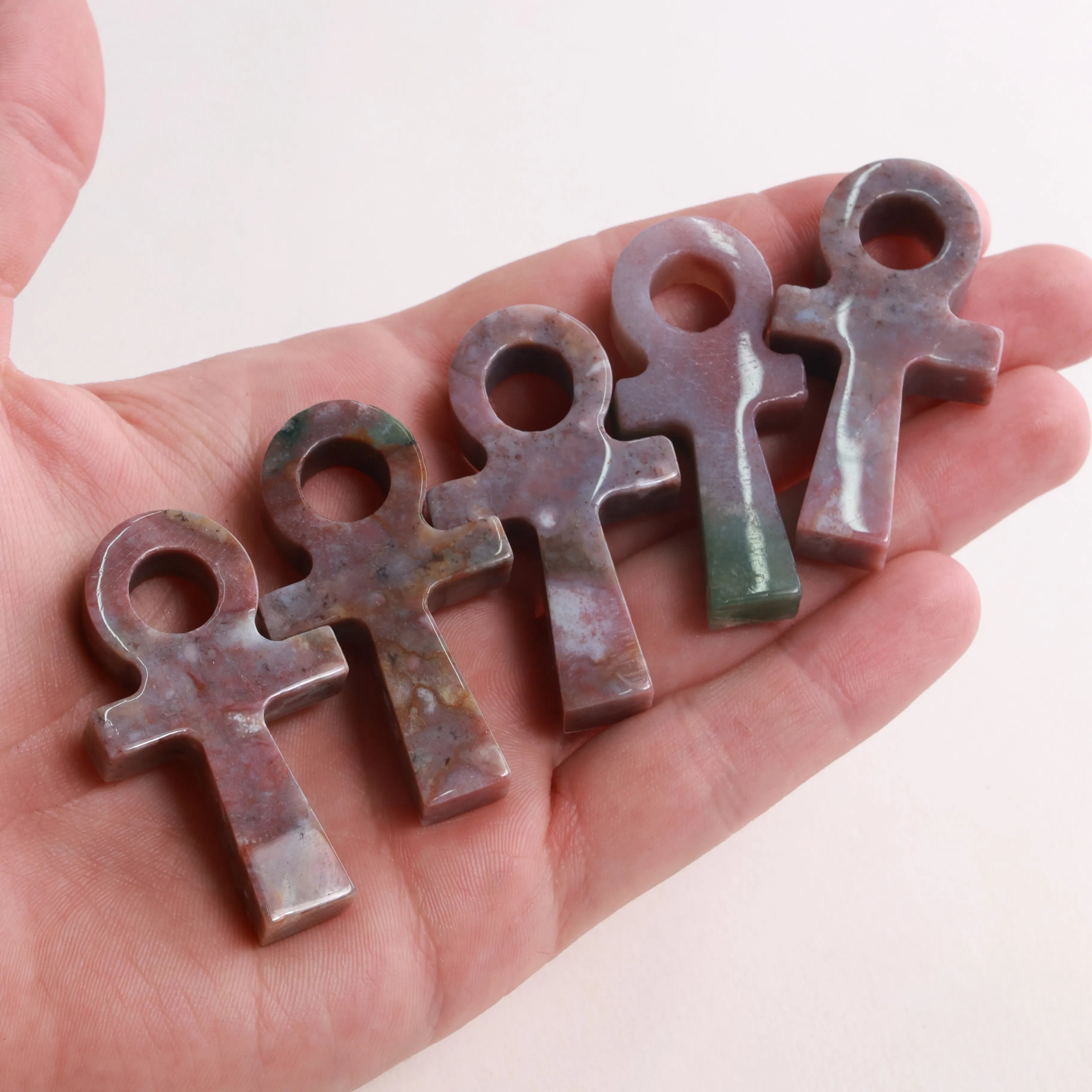 Sacred Symbol Stone Carvings — Trinity Knot & Ankh (Intuitively Chosen)