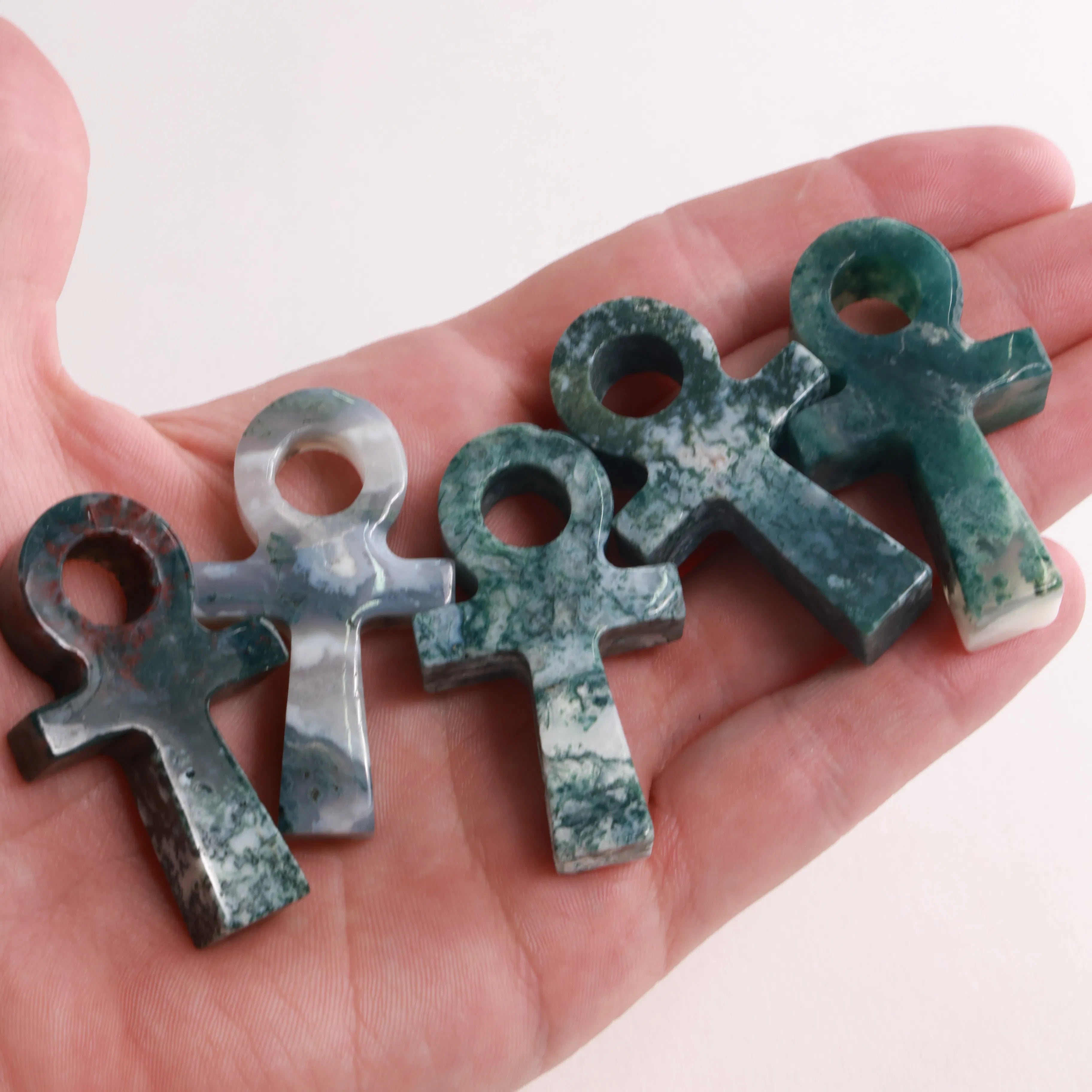 Sacred Symbol Stone Carvings — Trinity Knot & Ankh (Intuitively Chosen)