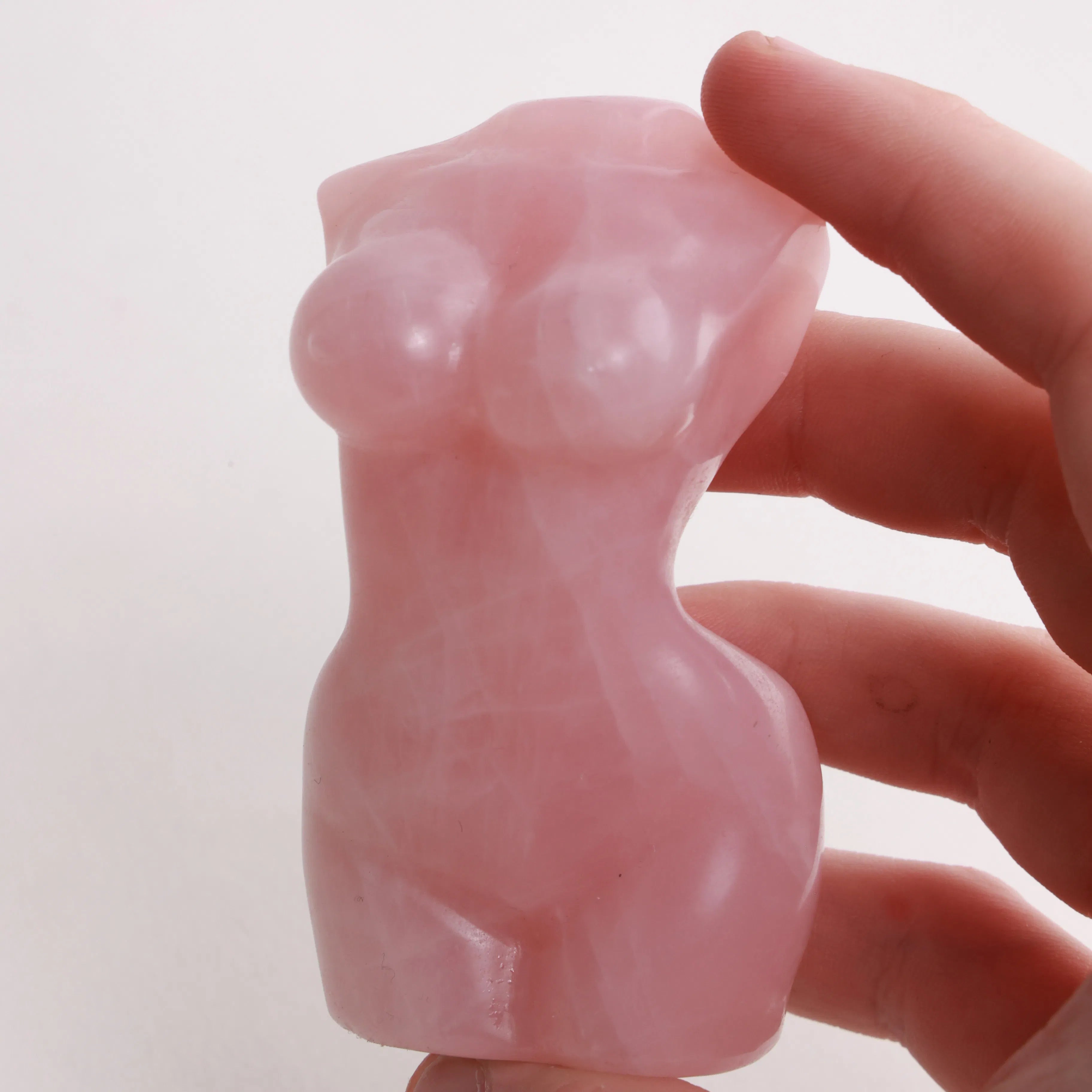 Rose Quartz Goddess Bodies — Polished Carvings (Exact Pieces)