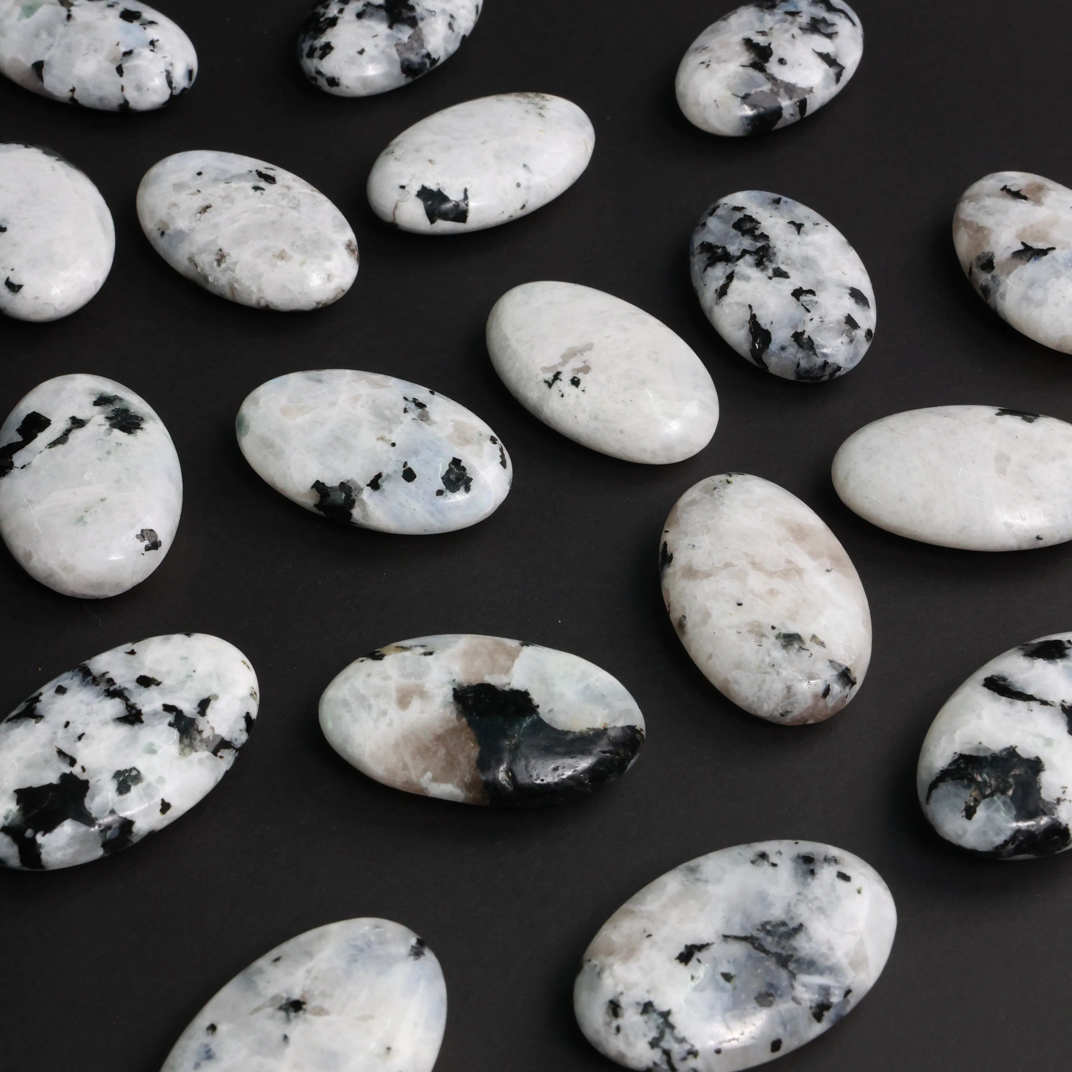 Rainbow Moonstone with Black Tourmaline — Palmstones & Towers