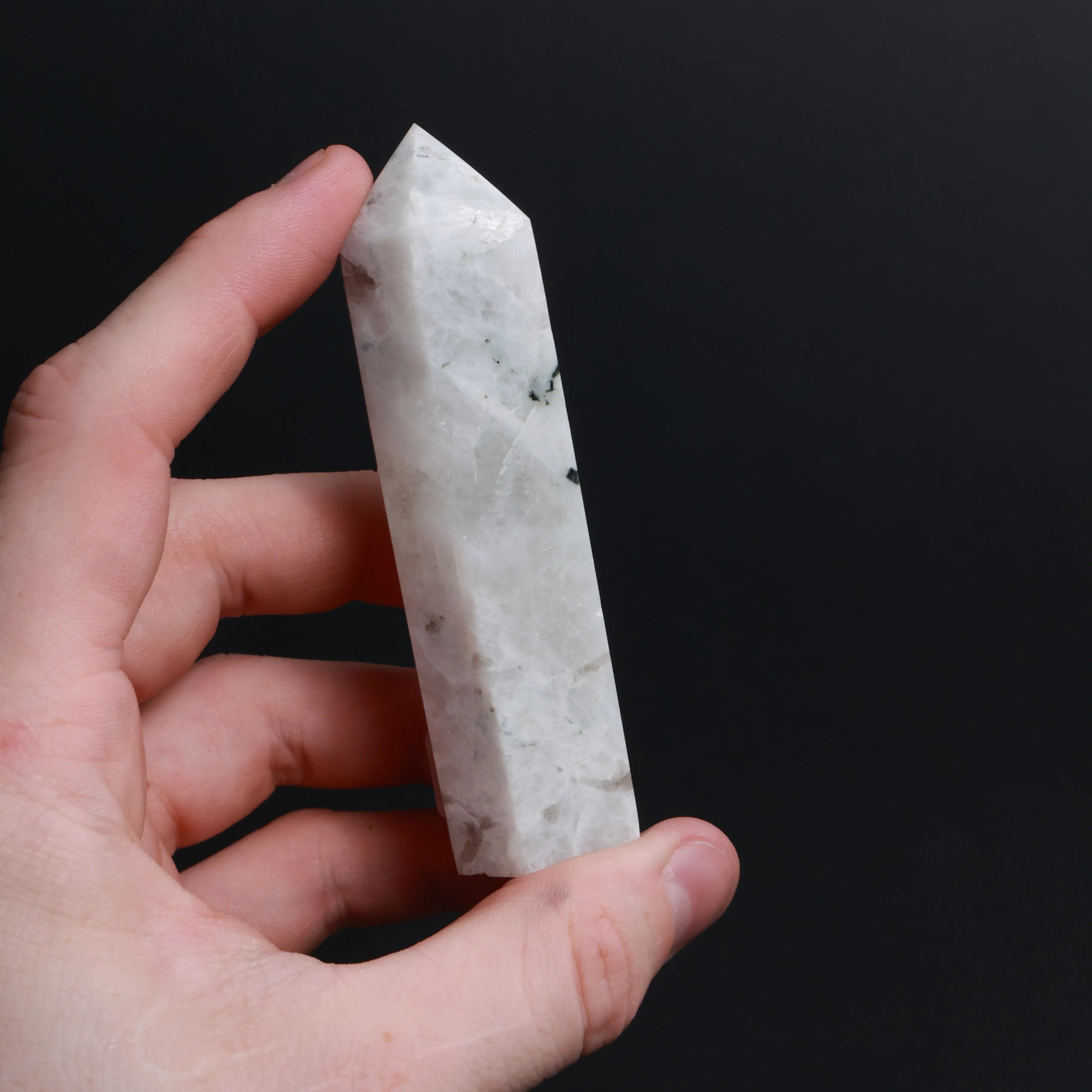 Rainbow Moonstone with Black Tourmaline — Palmstones & Towers