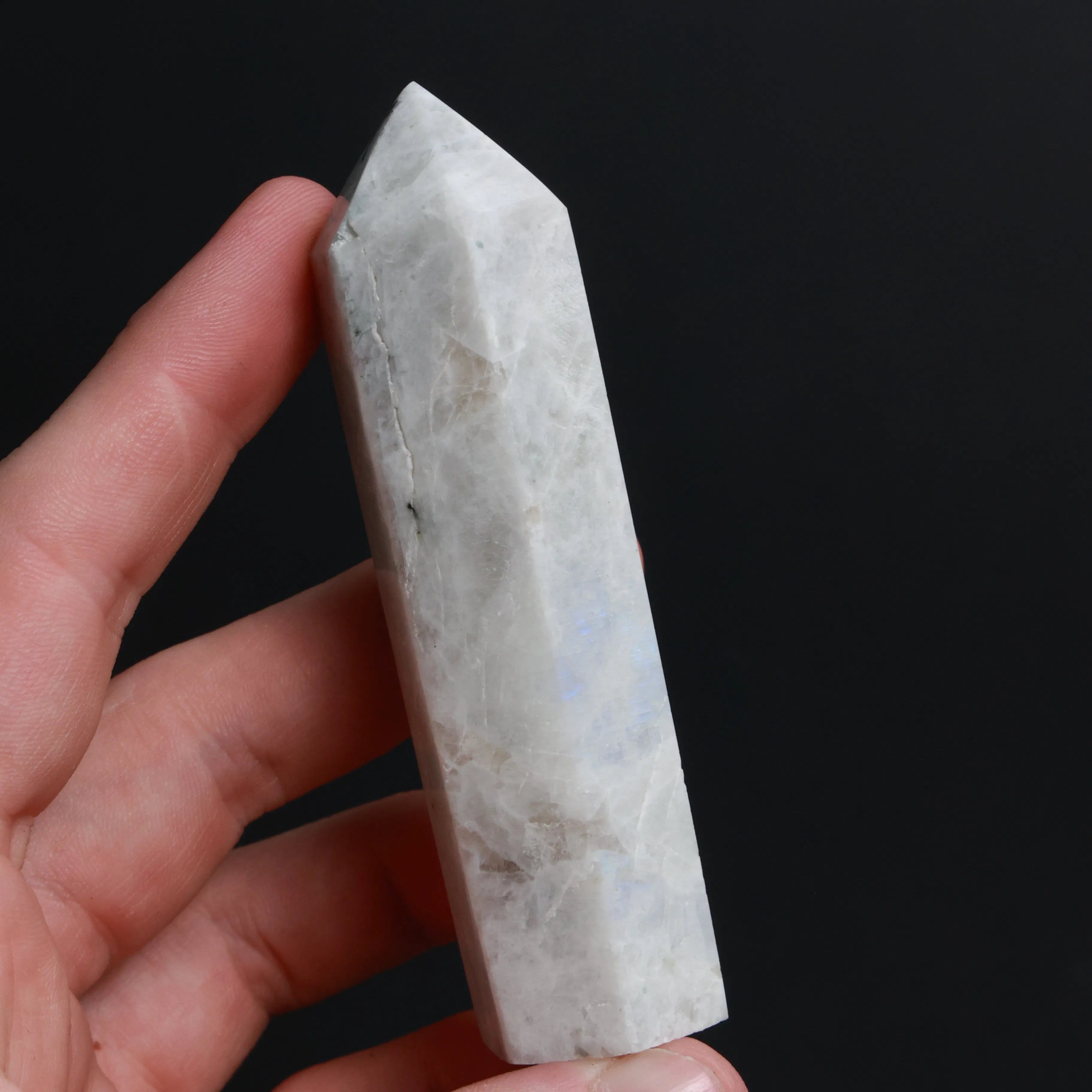 Rainbow Moonstone with Black Tourmaline — Palmstones & Towers