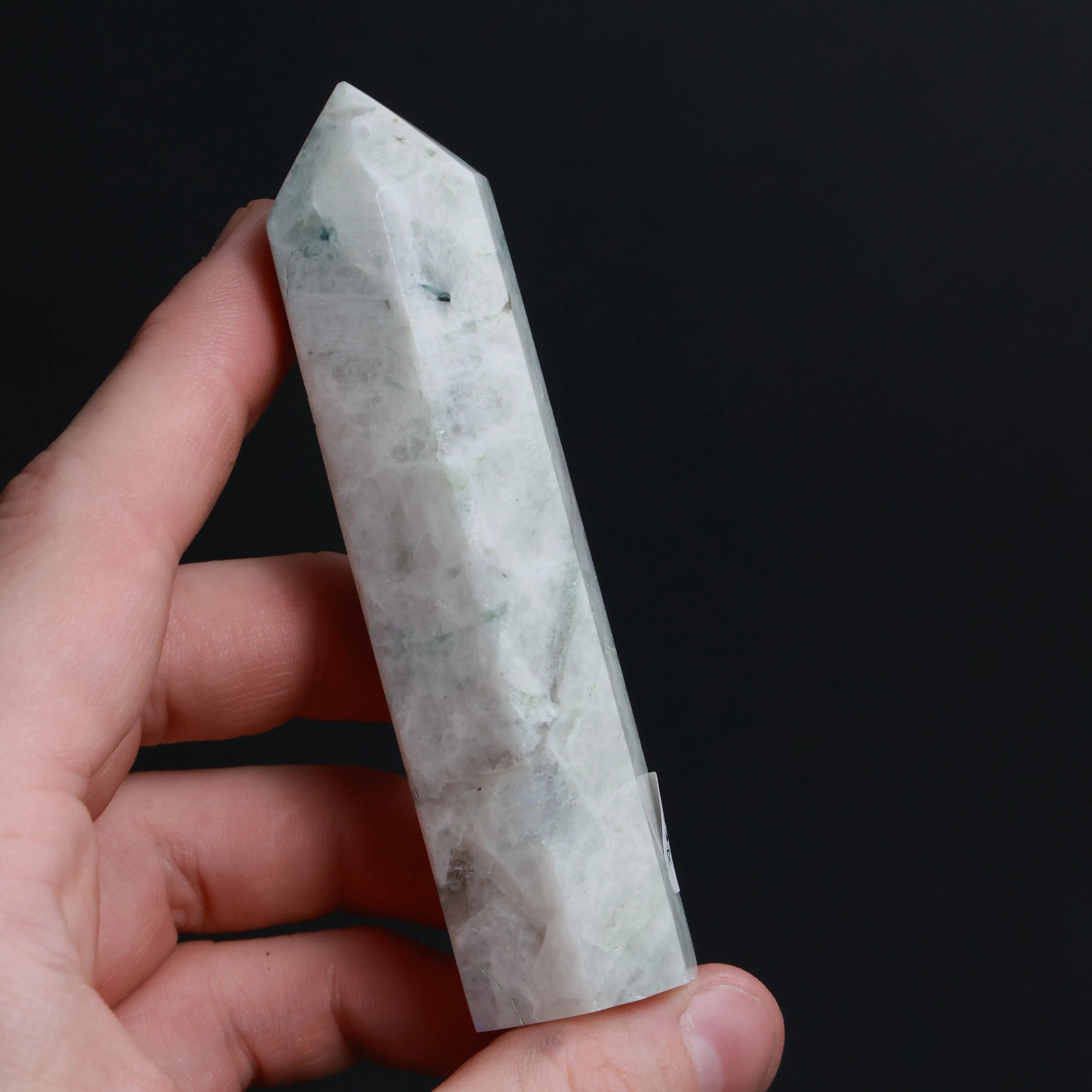 Rainbow Moonstone with Black Tourmaline — Palmstones & Towers