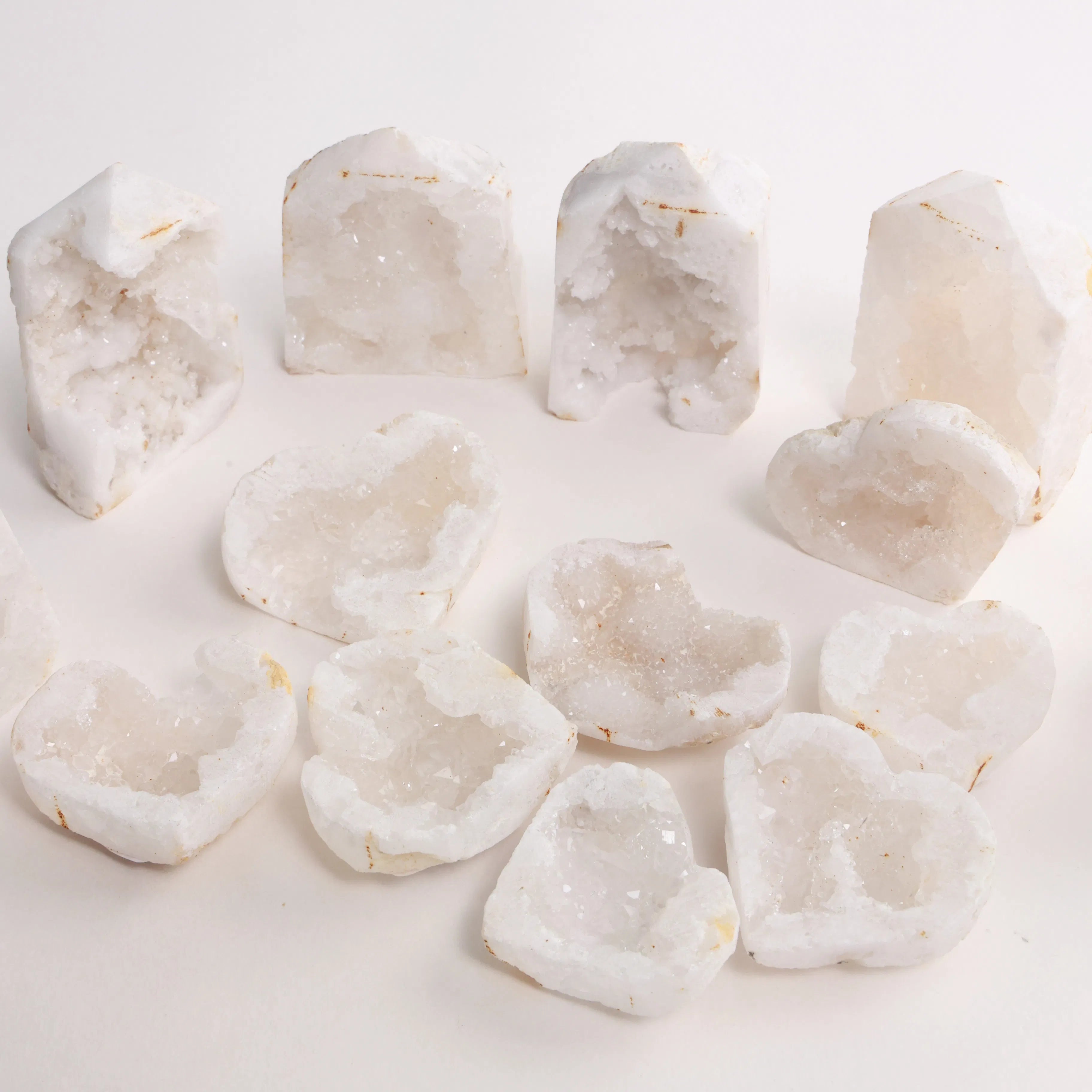 Quartz Geode Towers & Hearts — Semi-Raw Crystal (Exact Pieces)