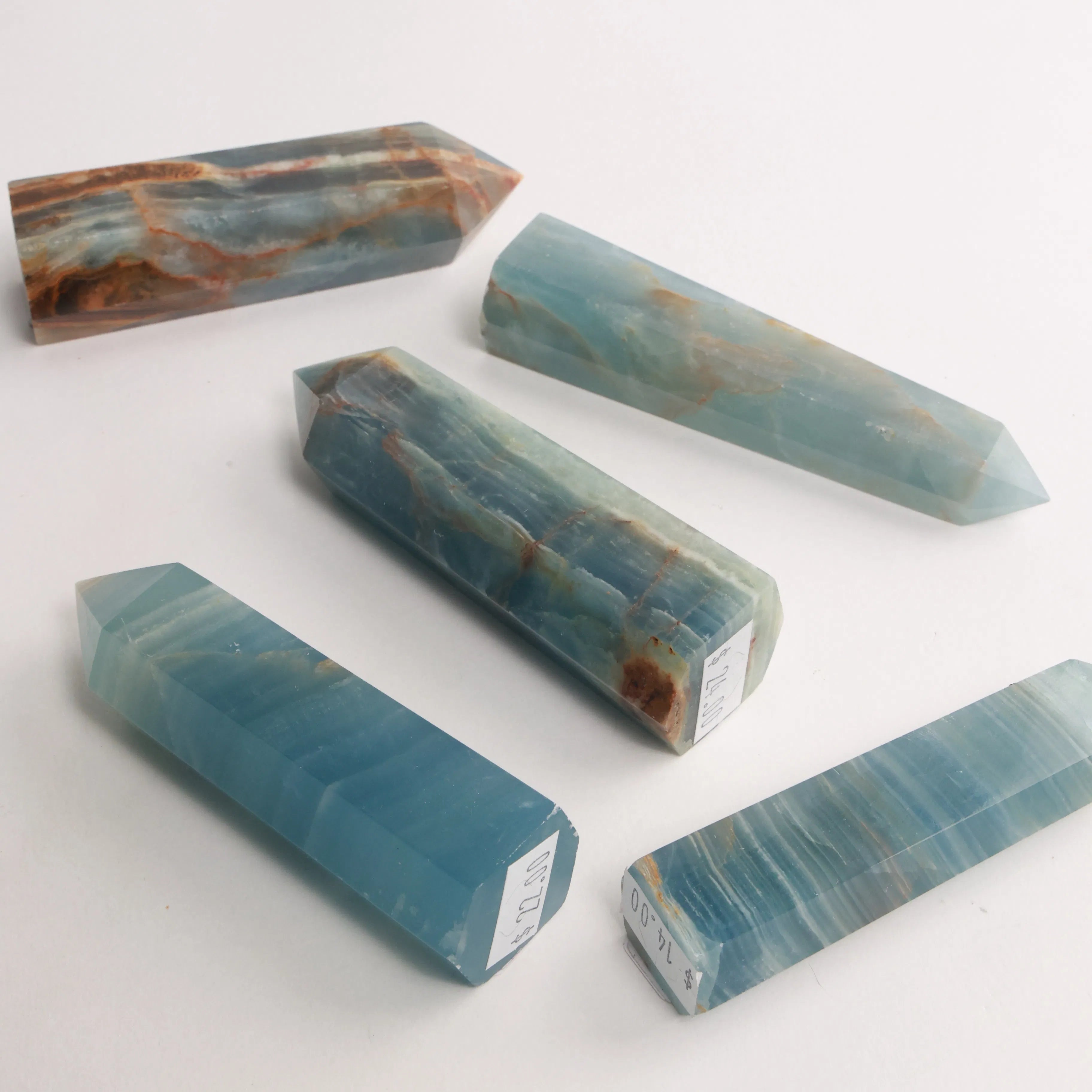 Blue Onyx Towers — Polished Crystal Towers (Exact Pieces)