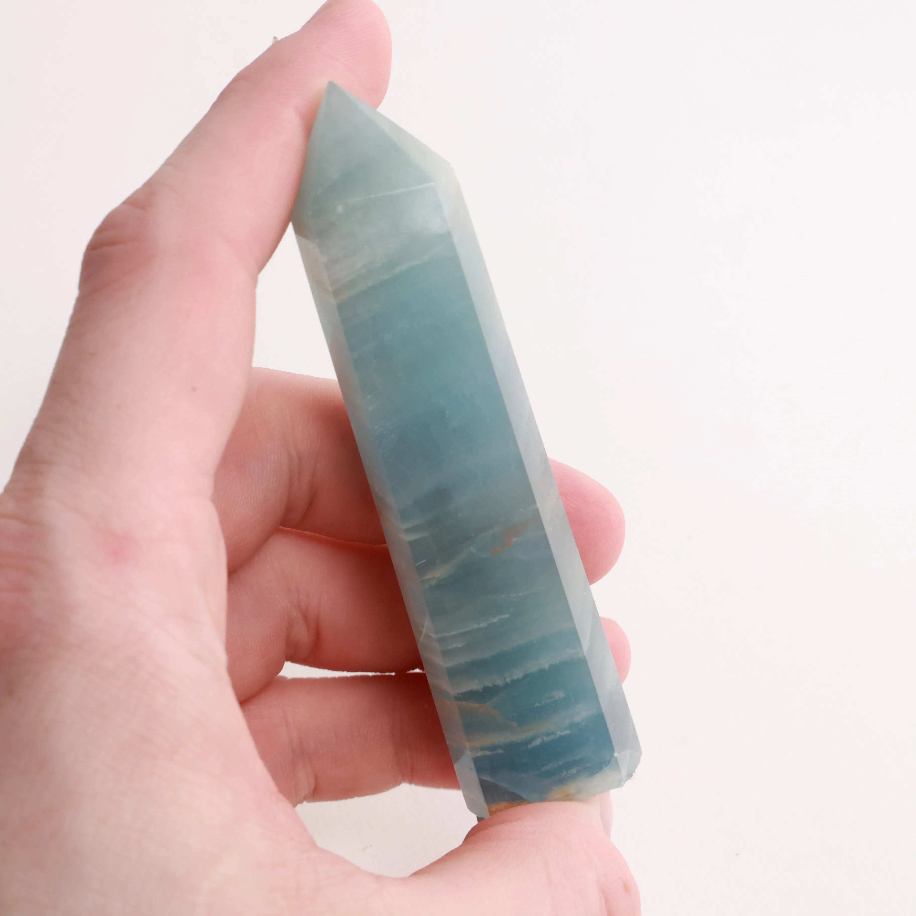 Blue Onyx Towers — Polished Crystal Towers (Exact Pieces)