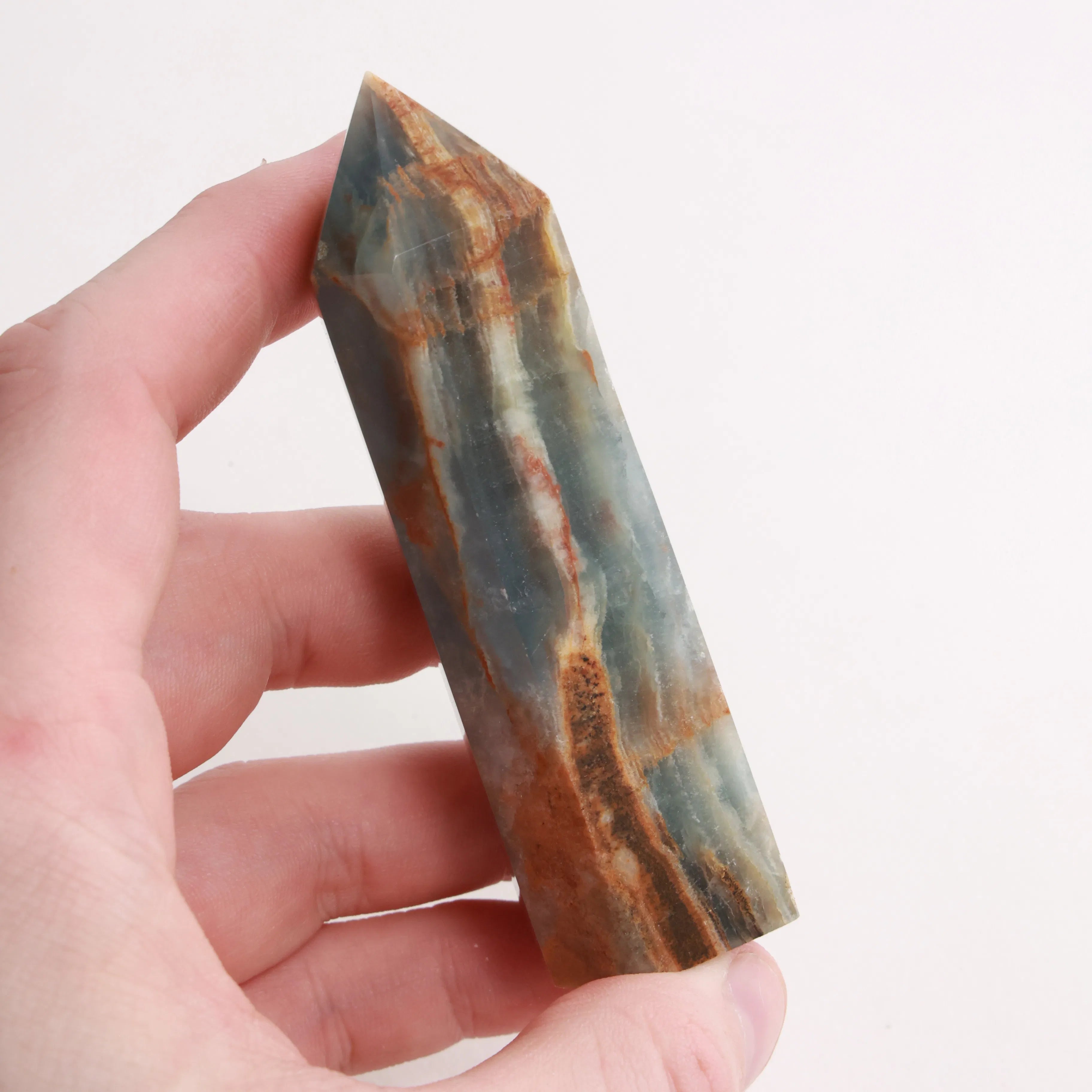 Blue Onyx Towers — Polished Crystal Towers (Exact Pieces)