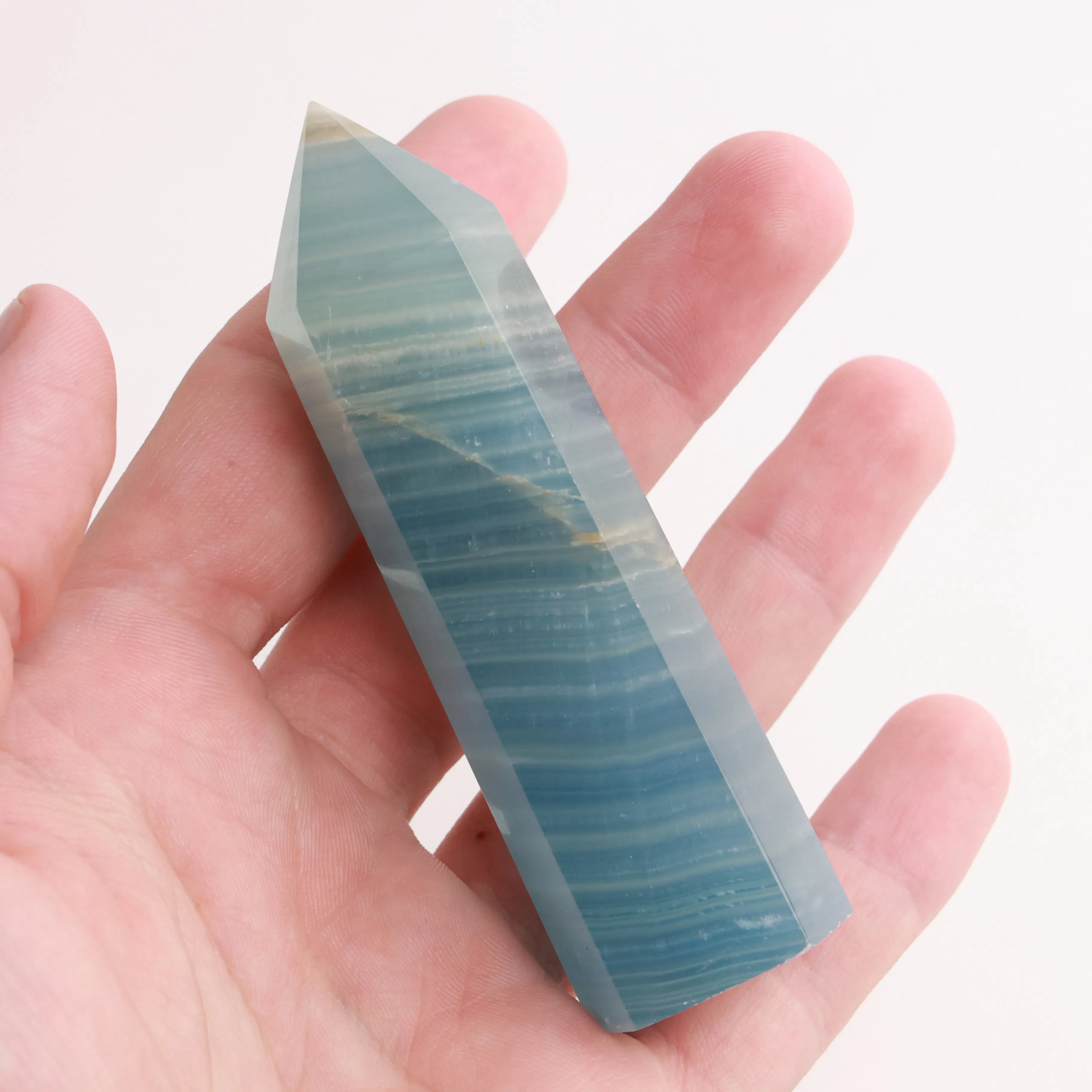 Blue Onyx Towers — Polished Crystal Towers (Exact Pieces)