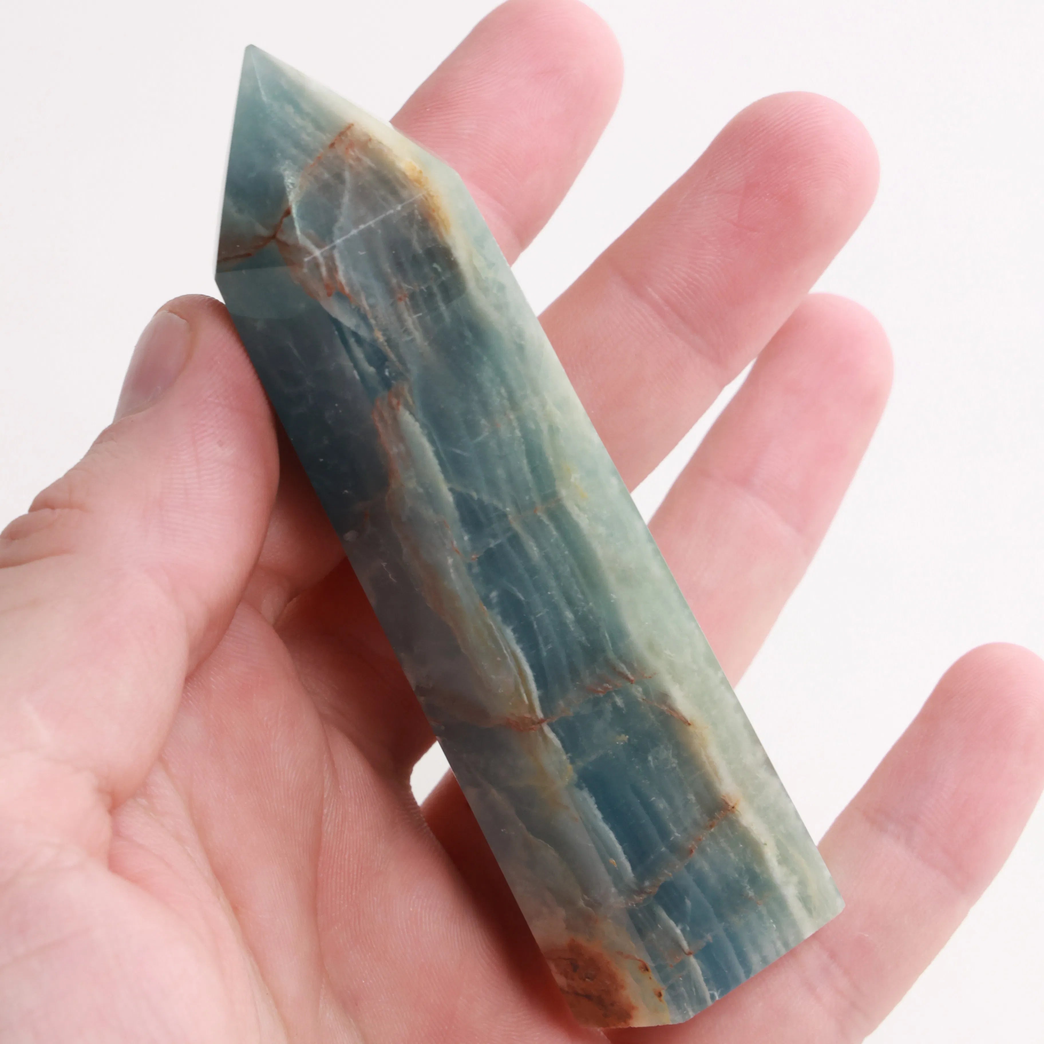 Blue Onyx Towers — Polished Crystal Towers (Exact Pieces)