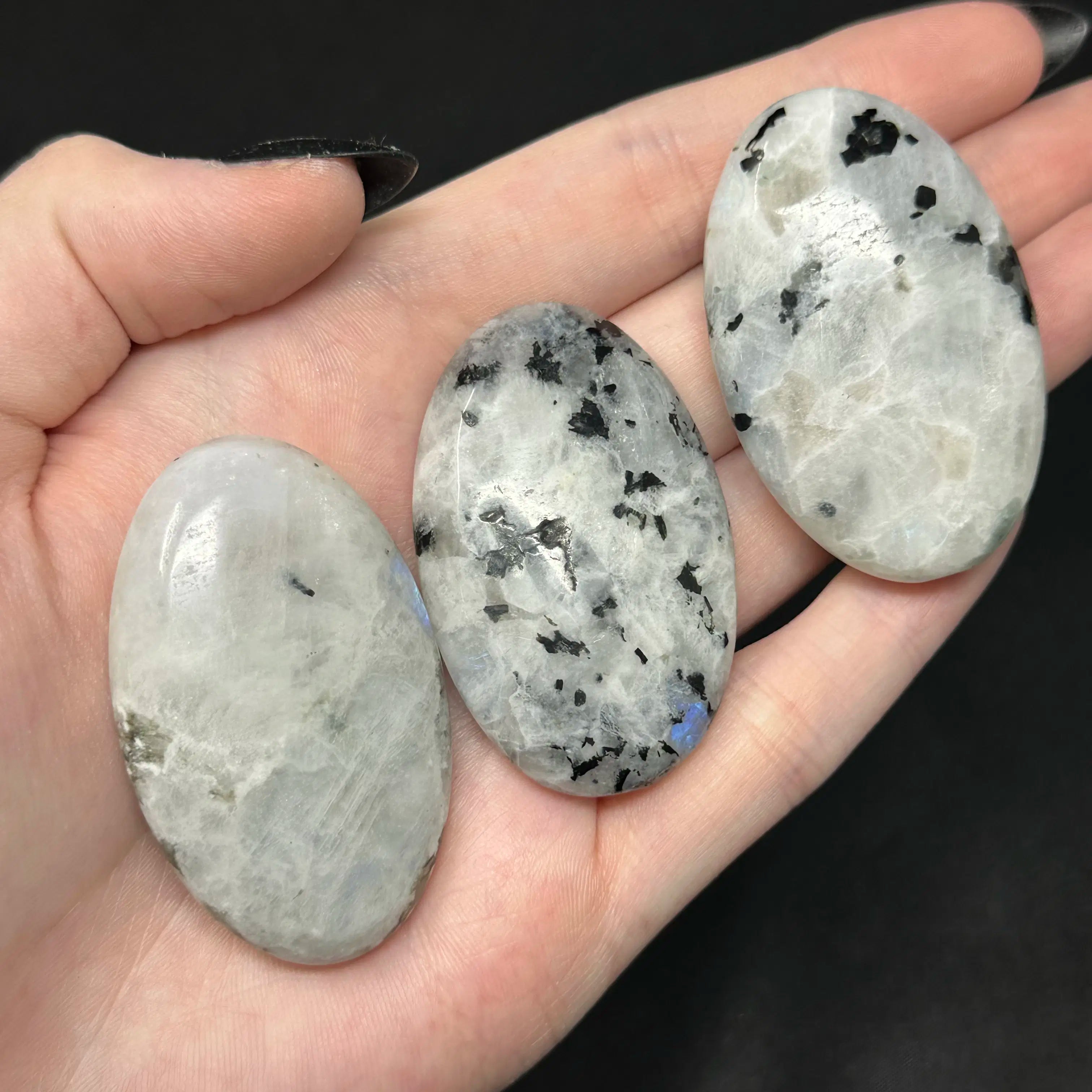 Rainbow Moonstone with Tourmaline | Flash & Natural Inclusions