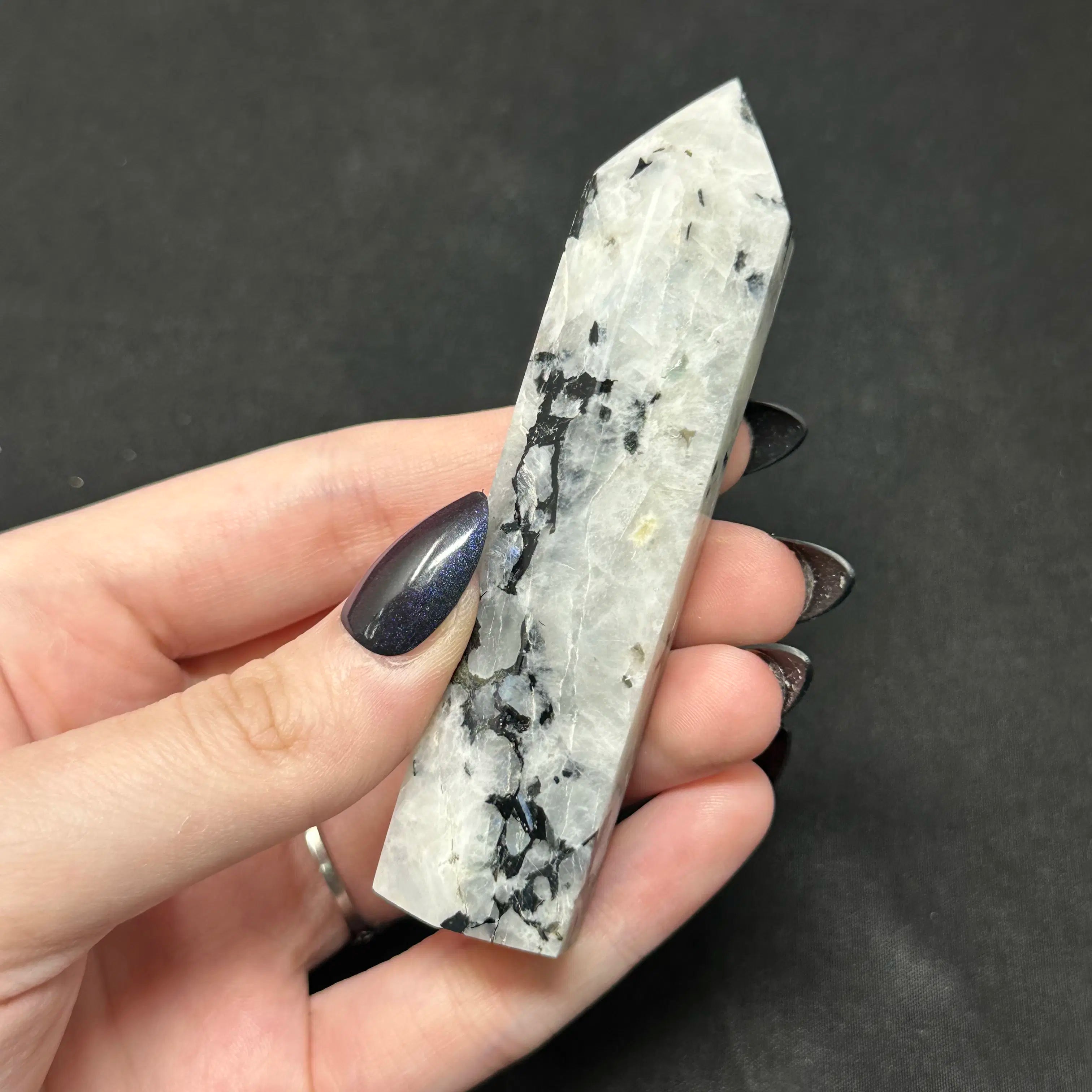 Rainbow Moonstone with Tourmaline | Flash & Natural Inclusions