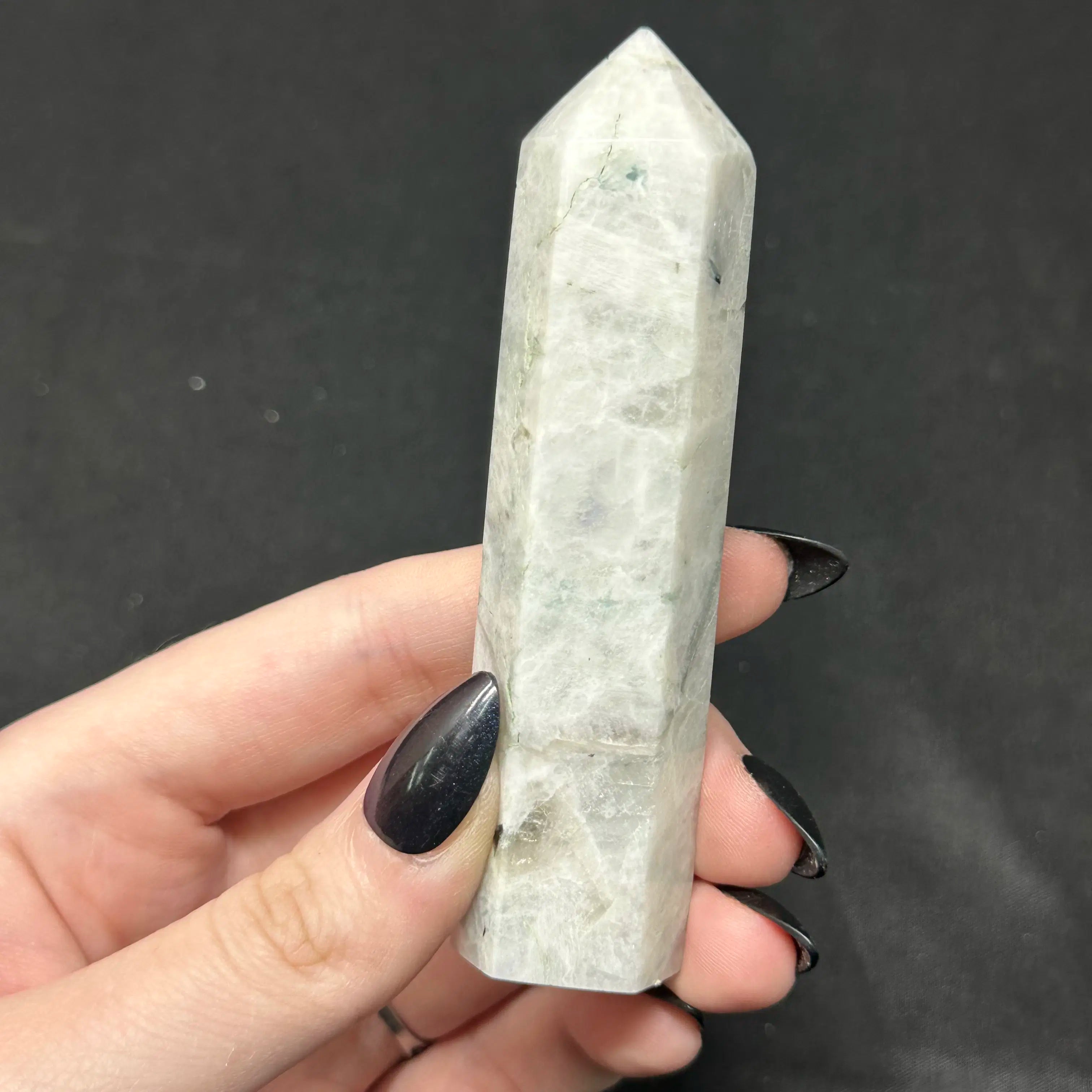 Rainbow Moonstone with Tourmaline | Flash & Natural Inclusions