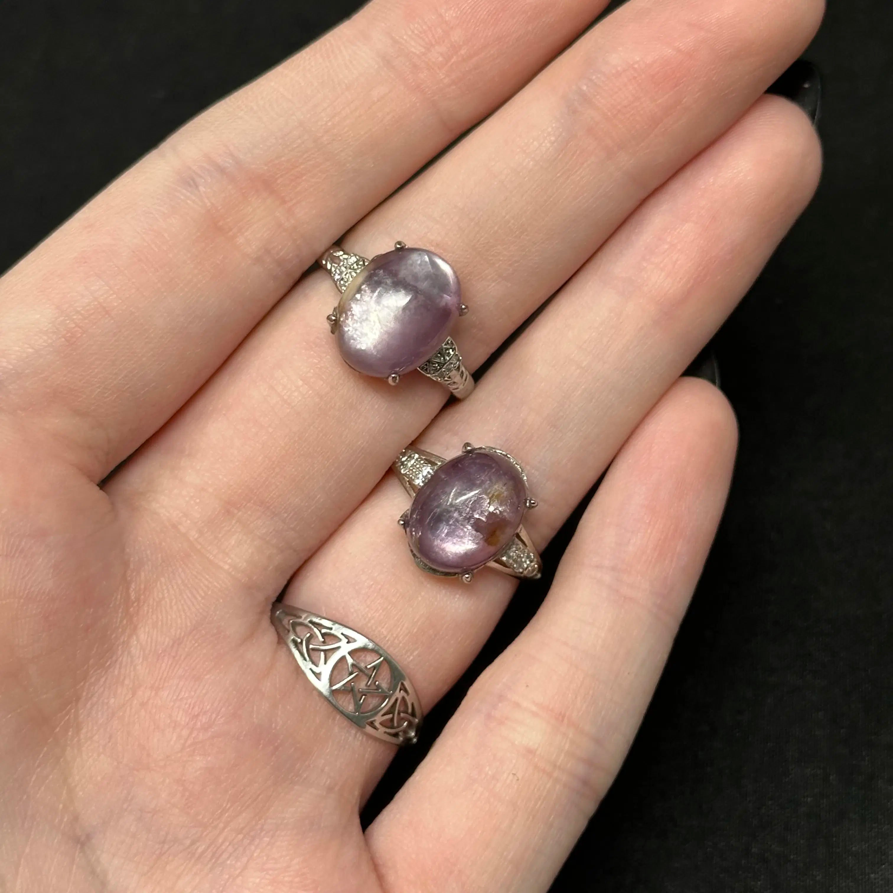 Adjustable Crystal Rings (Silver-Plated Copper)