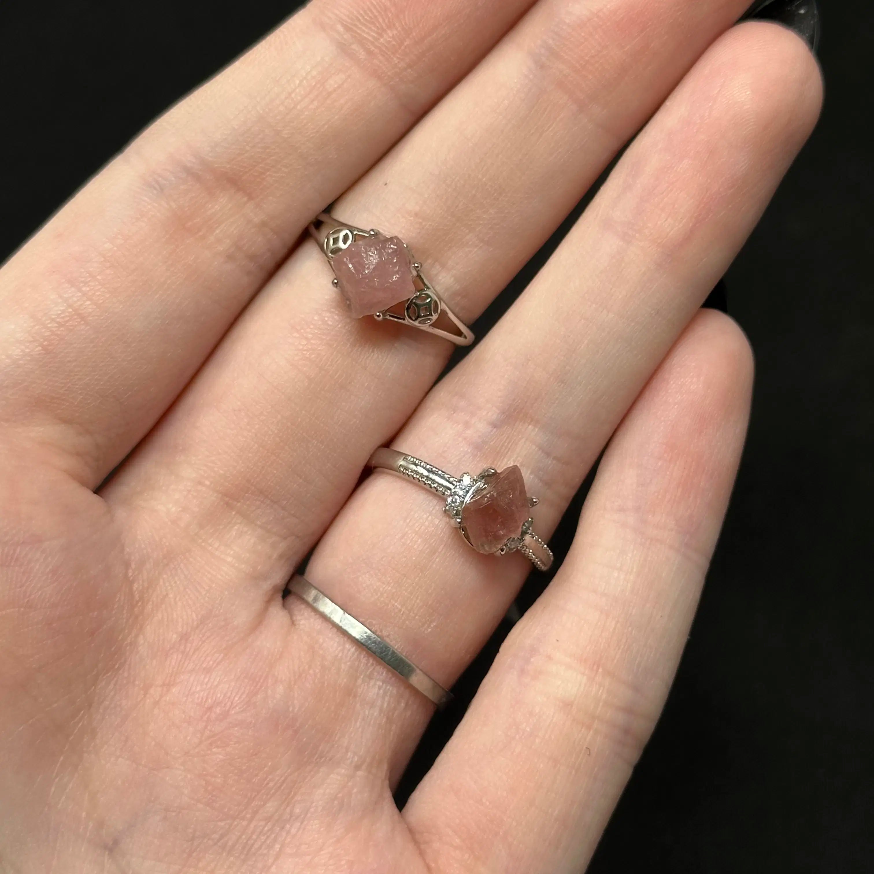 Adjustable Crystal Rings (Silver-Plated Copper)