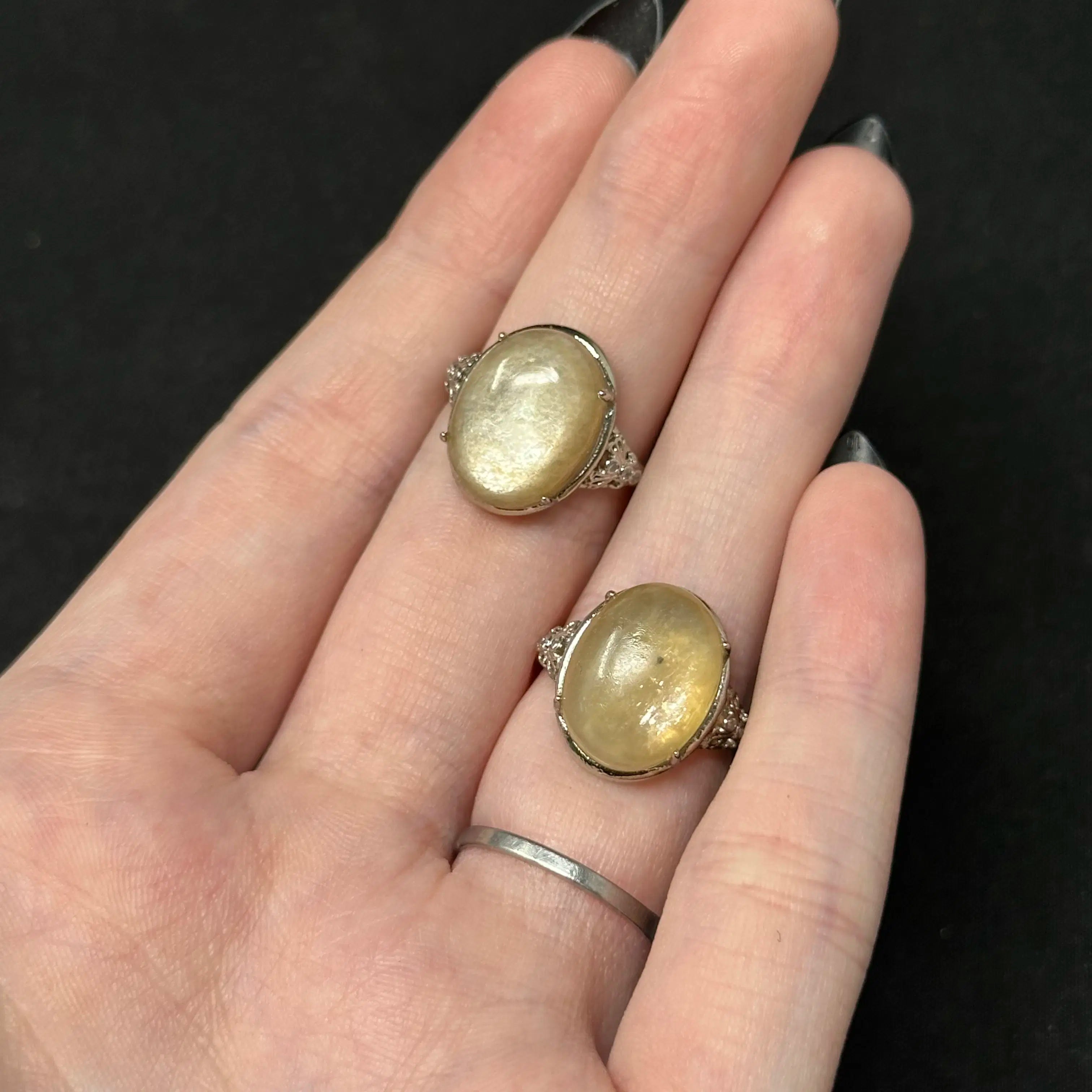 Adjustable Crystal Rings (Silver-Plated Copper)