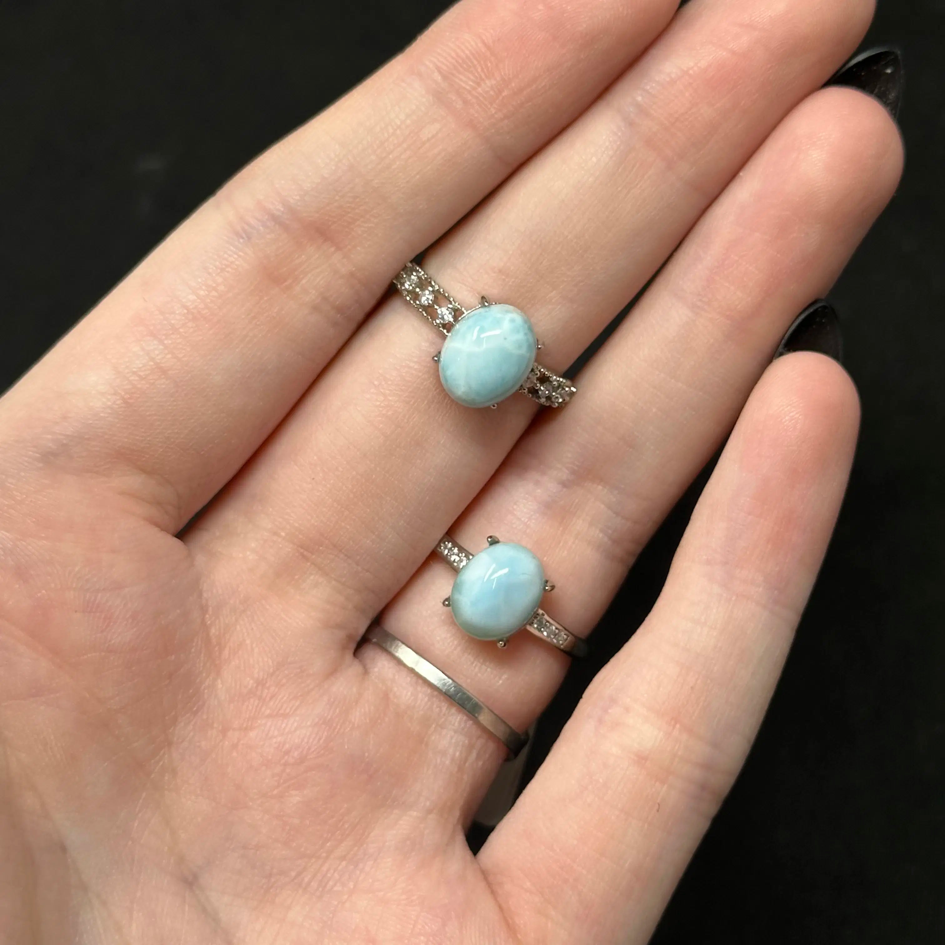 Adjustable Crystal Rings (Silver-Plated Copper)