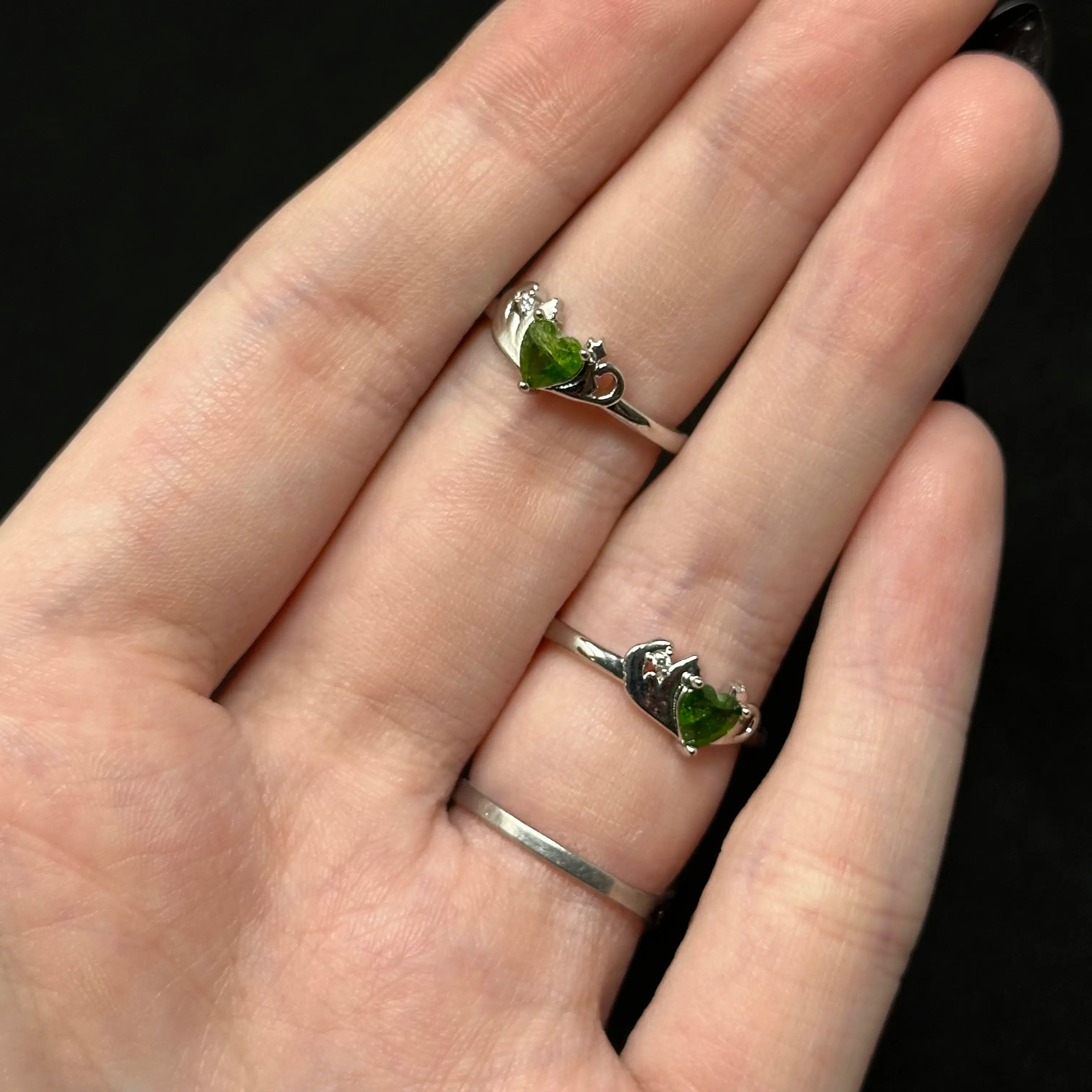 Adjustable Crystal Rings (Silver-Plated Copper)