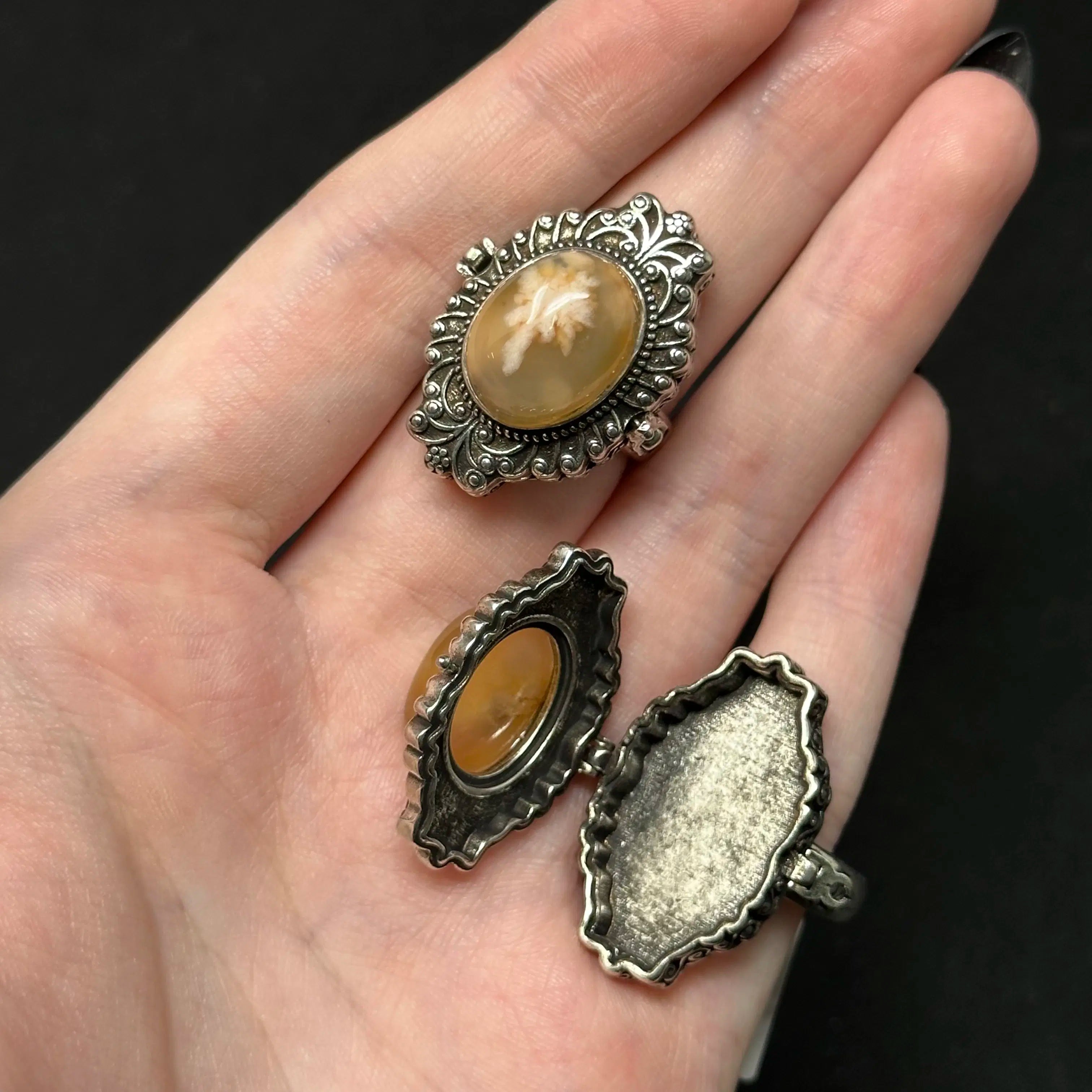 Adjustable Crystal Rings (Silver-Plated Copper)