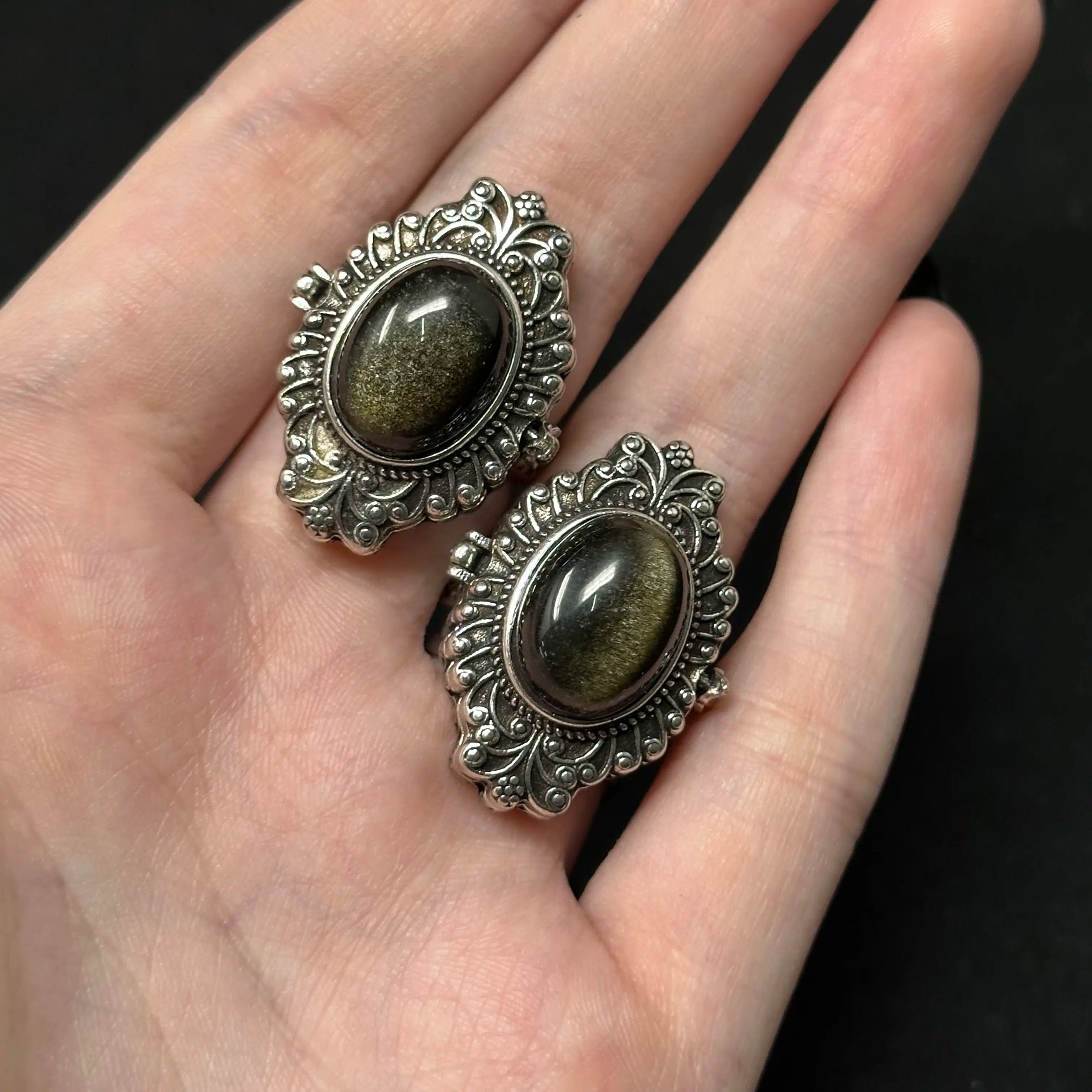 Adjustable Crystal Rings (Silver-Plated Copper)