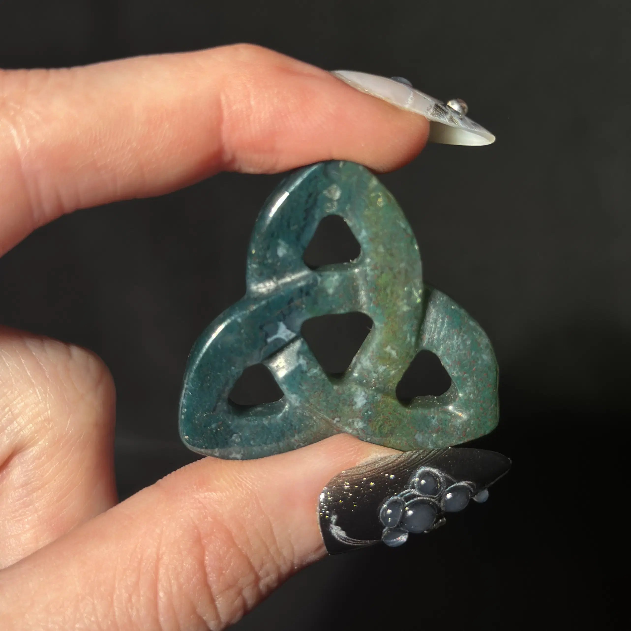 Sacred Symbol Stone Carvings — Trinity Knot & Ankh (Intuitively Chosen)