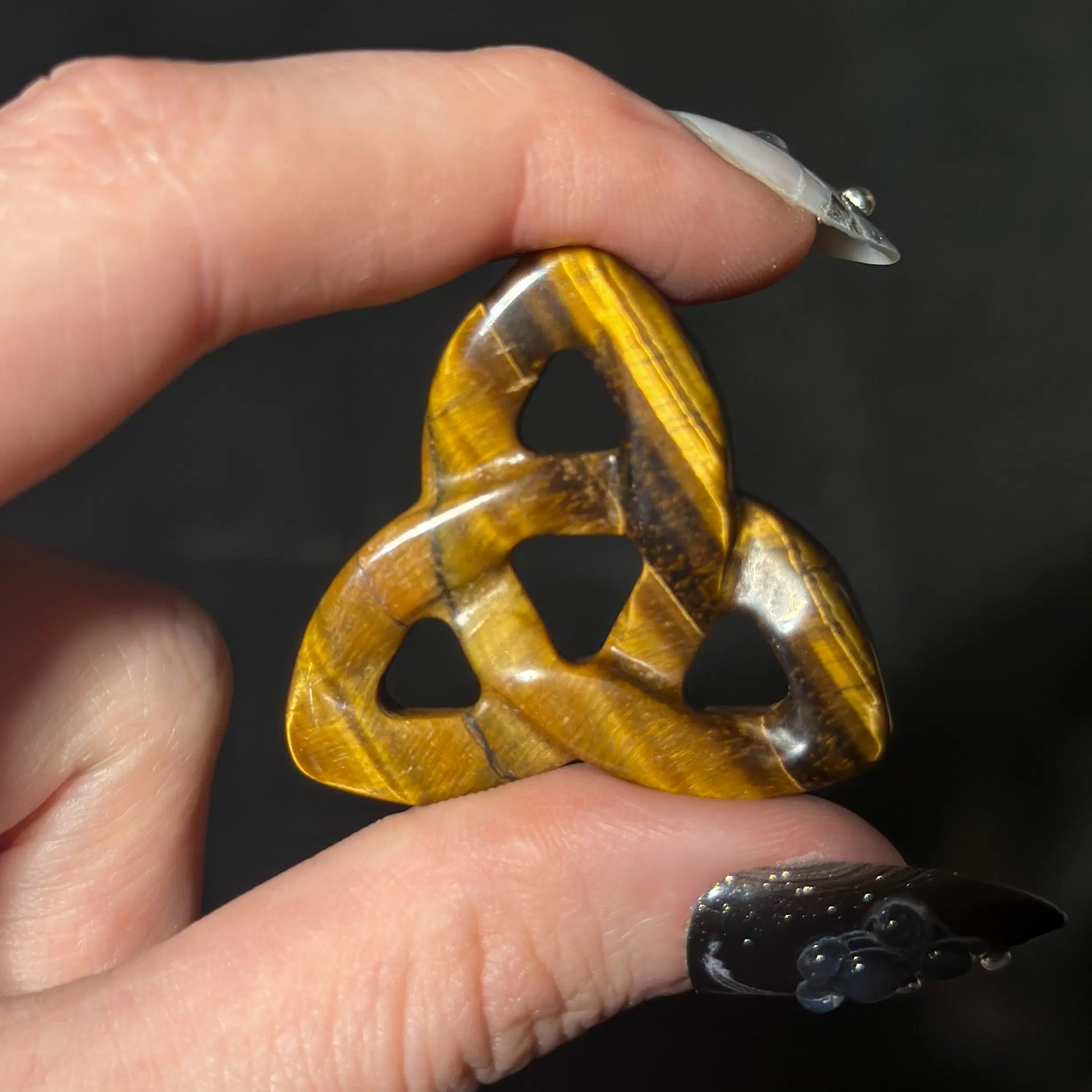 Sacred Symbol Stone Carvings — Trinity Knot & Ankh (Intuitively Chosen)