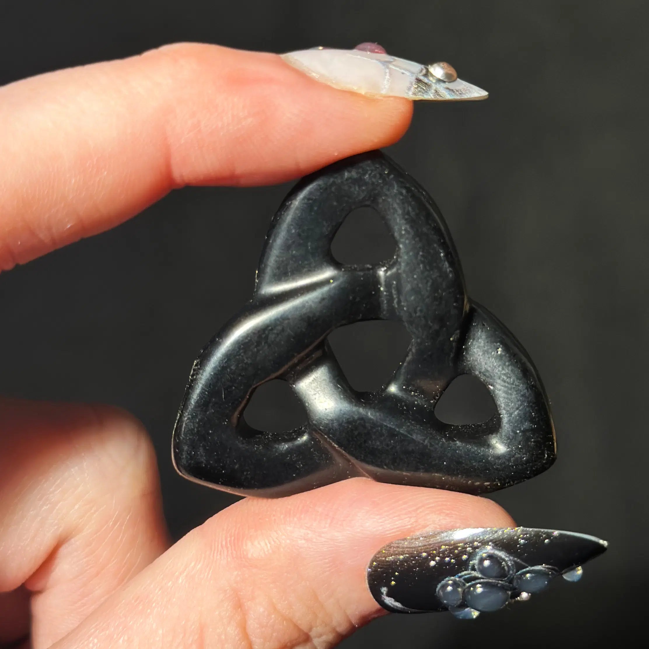 Sacred Symbol Stone Carvings — Trinity Knot & Ankh (Intuitively Chosen)