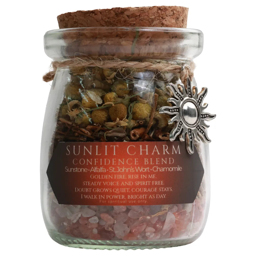 Handmade Spell Jar Charms | Crystal & Herb Intention Jars