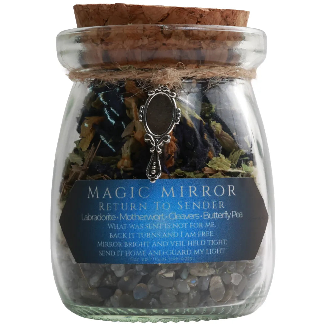 Handmade Spell Jar Charms | Crystal & Herb Intention Jars