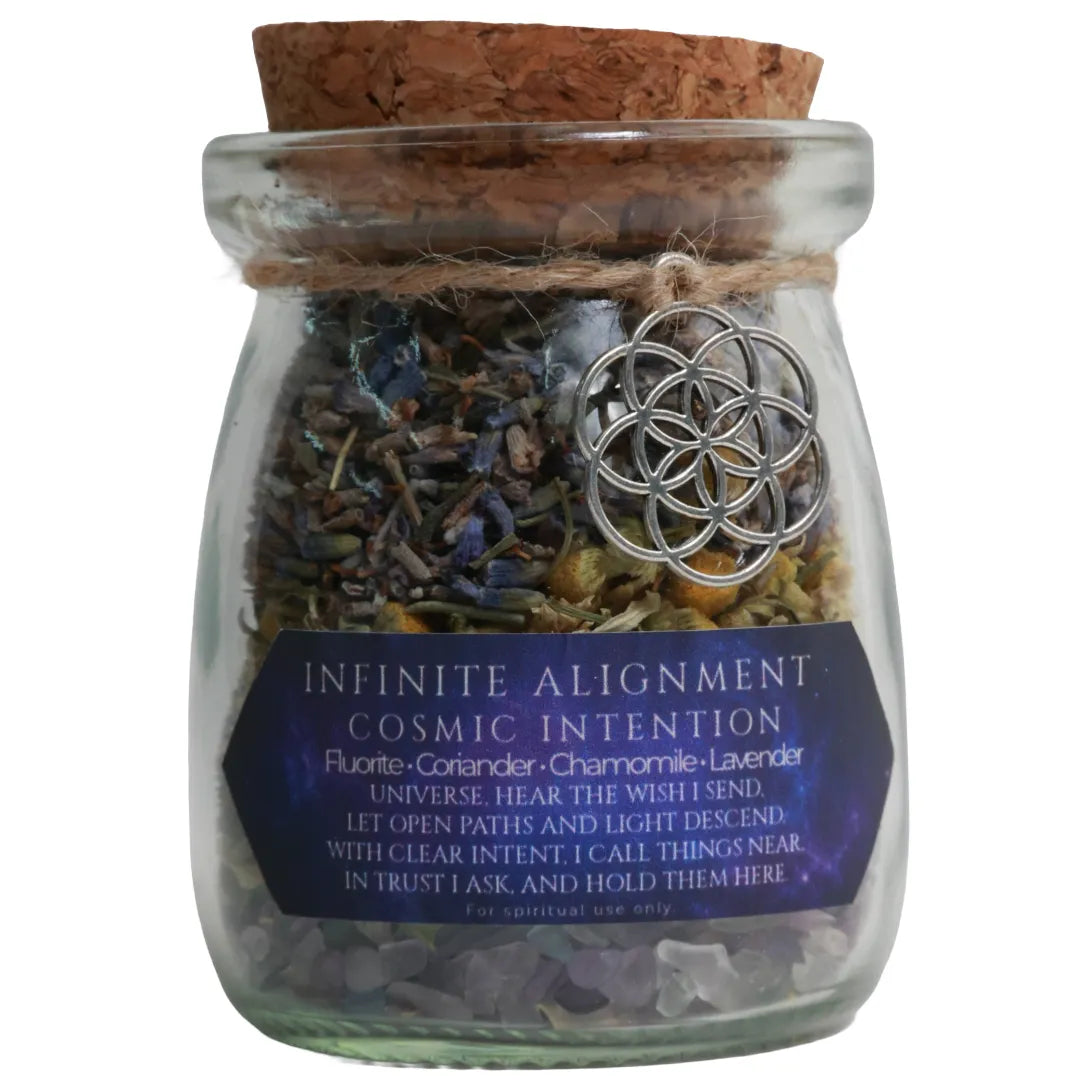 Handmade Spell Jar Charms | Crystal & Herb Intention Jars