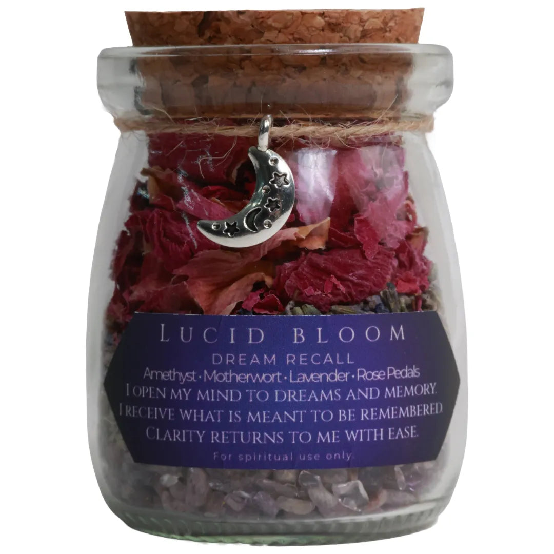 Handmade Spell Jar Charms | Crystal & Herb Intention Jars